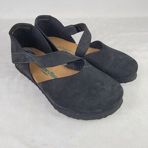 ComfortFusse Alya Black Suede Mary Jane Wedge Comfort Shoes Women's Size 39 NEW